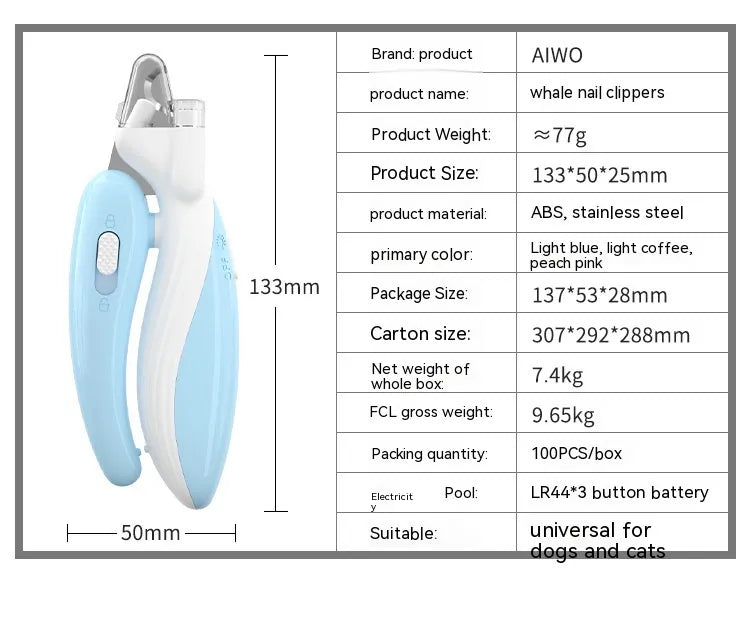 ElevatePaws™ GlowTrim LED Nail Clippers