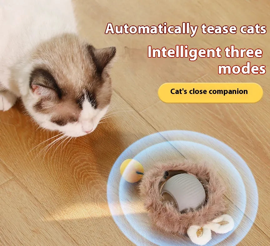 ElevatePaws™ PlushPlay Interactive Cat Ball